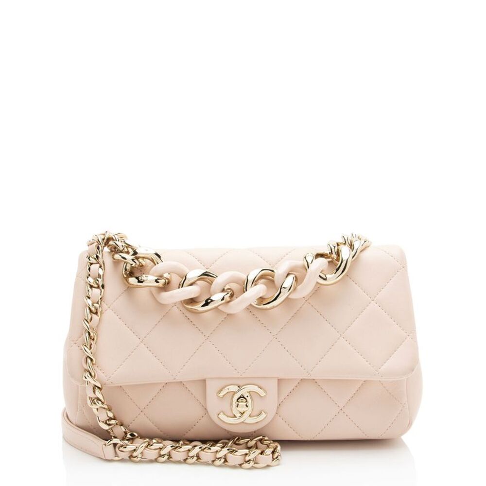 Chanel Lambskin Resin Elegant Chain Flap Bag